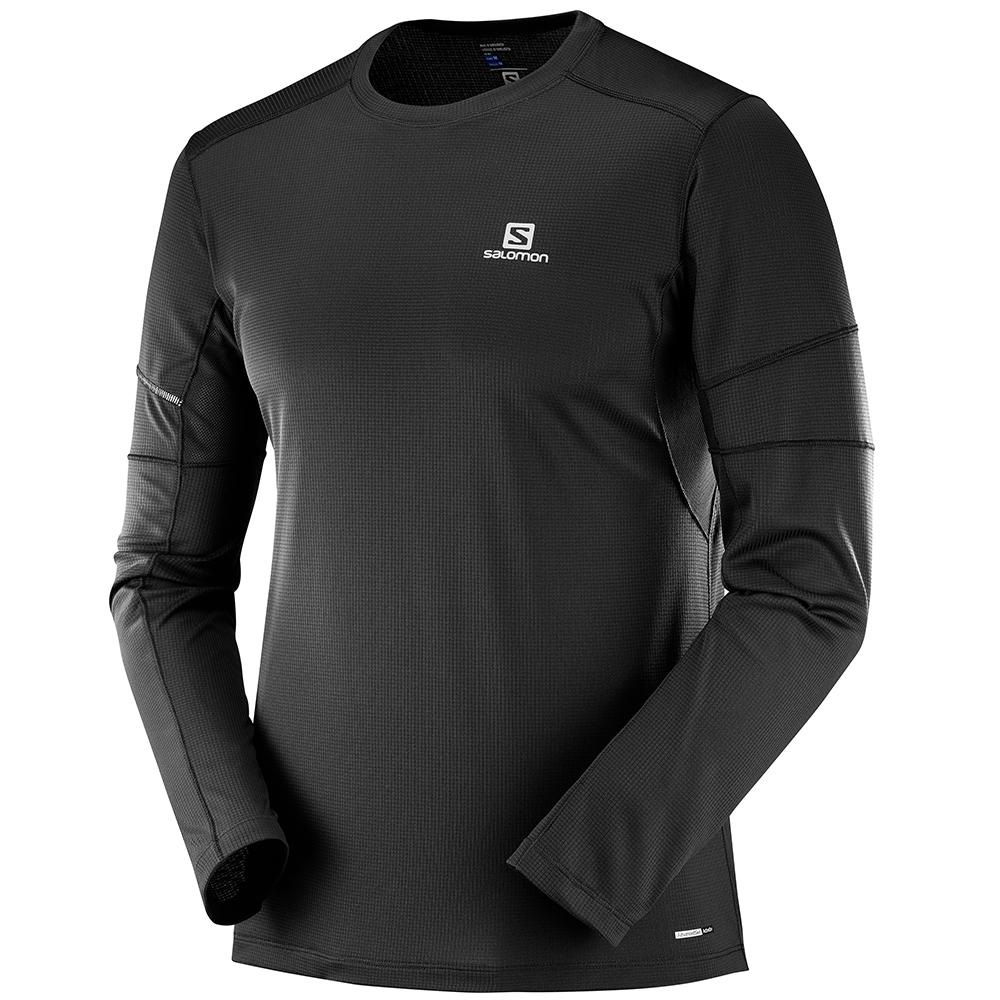 Tops Salomon Homme Noir - Salomon AGILE LS M - France (3864-DYEUW)